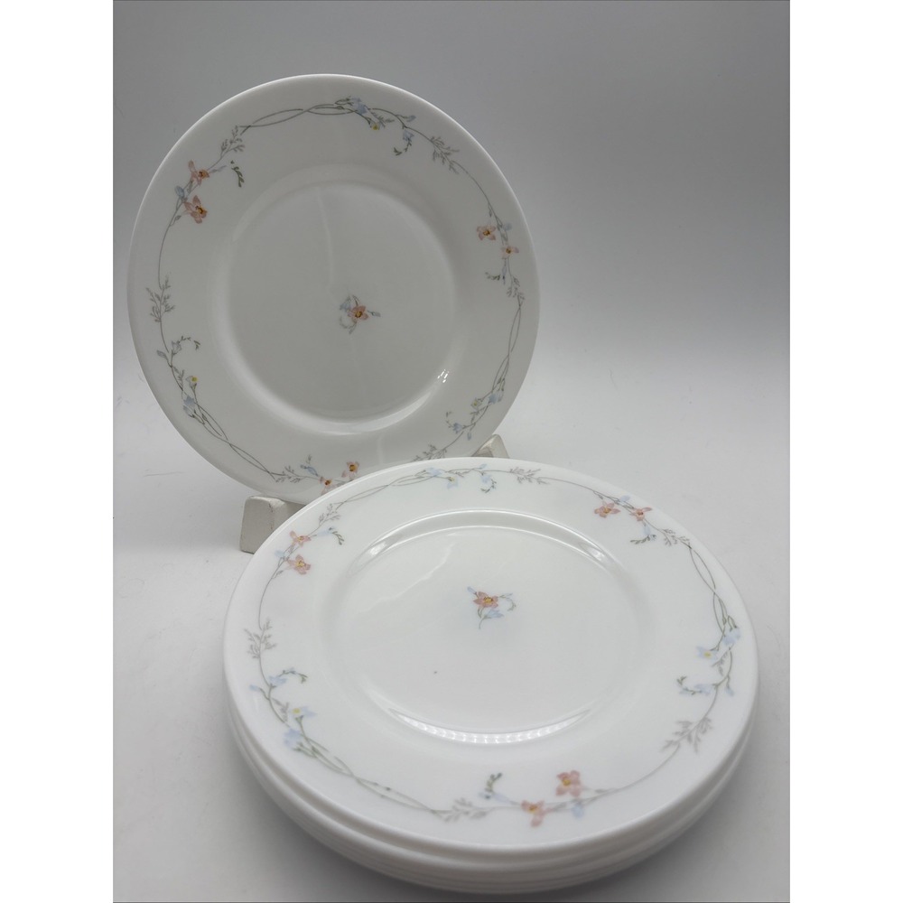 Arcopal France Vintage Milk Glass odessa Pattern Set Of 6 bread Plates 7.75"